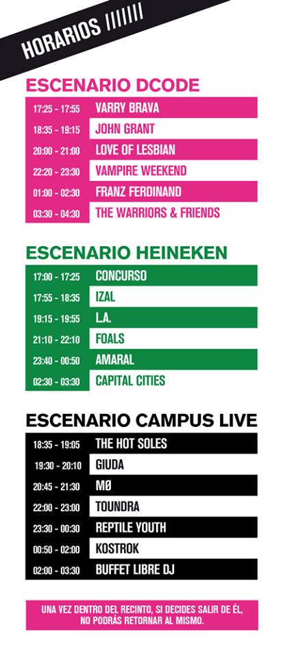 Horarios Dcode 2013 Timetablets