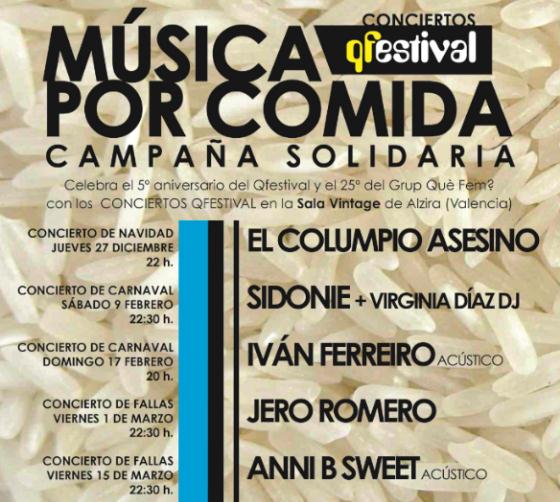 Cartel Musica Por Comida Qfestival