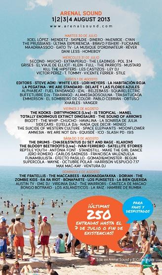 Arenal Sound 2013 Cartel