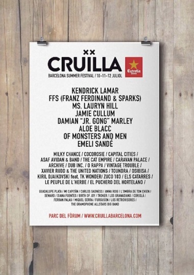 Cruilla Barcelona 2015 Cartel